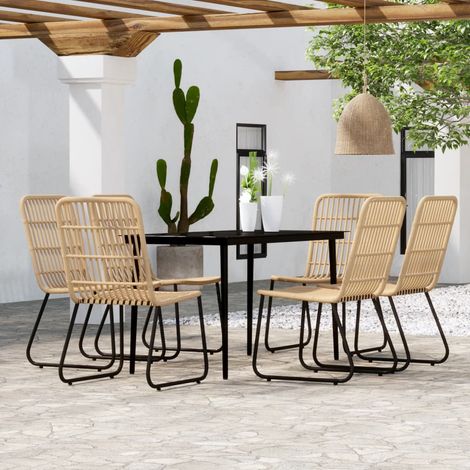 Ensemble à manger de jardin 7 pcs Chêne (1/5)