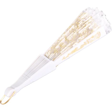 éventail en dentelle rose avec feuille d'or, style européen, éventail pliant (1/4)
