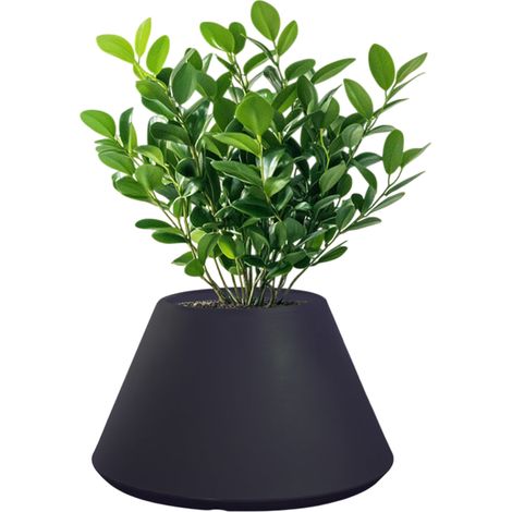 Vaso in resina da esterno interno per piante tondo conico design d.60x35h Stromboli Antracite (1/4)