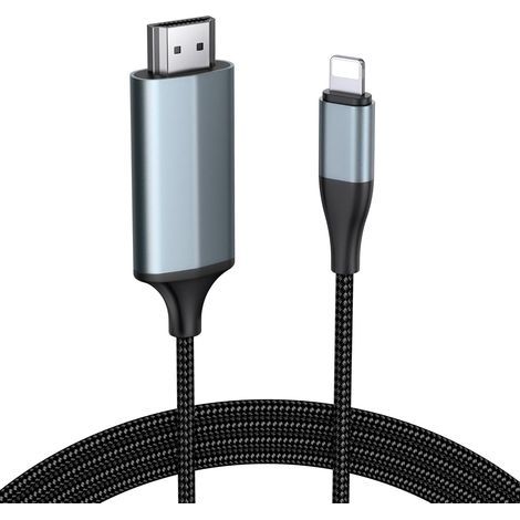 HDMI Cable, 2m Video Adapter, 1080p Resolution, For iPhone, iPad, TV Screen, Projector (1/5)