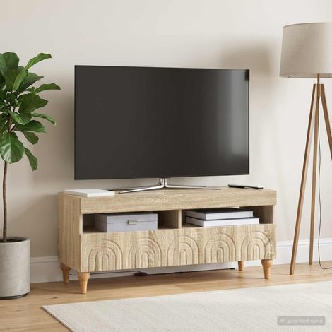 vidaXL Mueble de TV LED ALKMAAR 100 x 35 x 43 cm Roble Sonoma (1/5)