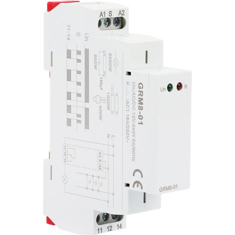 Relè a impulsi per guida DIN, relè elettronico a ritenuta con memoria e indicatori LED per controllo multipunto, larghezza 18 mm, compatto e facile da montare