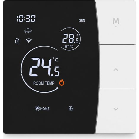 Thermostat numérique blanc 3 A pour chauffage hydraulique et chaudière murale, contrôle de température, sans Wi-Fi (1/5)