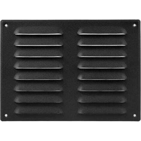 Grille de ventilation anthracite 150 x 300 mm (dimensions extérieures) - Grille de retour d'air en acier - Pour plafond et paroi latérale - Avec écran de protection