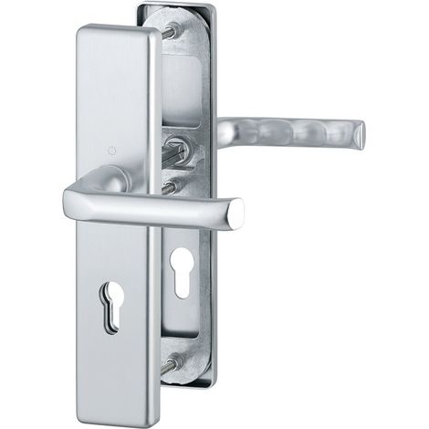 HOPPE® Schutz-Drückergarnitur mit Langschild London 113/2221/2410, 8/72 mm, Aluminium, 3701339