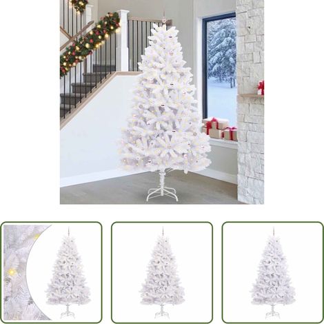 LED-Weihnachtsbaum - Künstlicher klappbarer Weihnachtsbaum Weiß 270 cm PVC und Stahl (1/5)