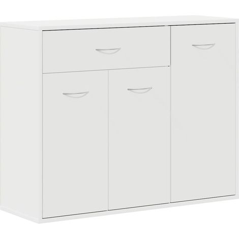 Buffet Meuble de rangement Blanc 88x30x70 cm Bois d'ingénierie (1/5)