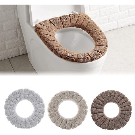 universal Toilet Seat Cushion Thicken Toilet Seat Cover Cushions Soft Plush Toilet Seat Cover For Family Hotel Bathroom (three Colors) (3 Pieces) (1/5)