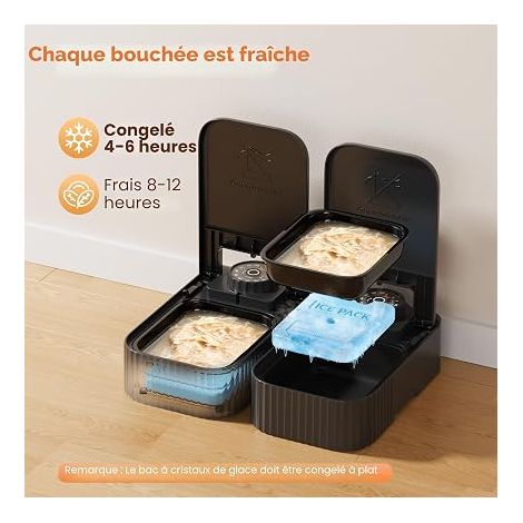 Automatic Wet Cat Food Dispenser: 48H Programmable Wet Cat Food Dispenser - Wireless Automatic Dog Bowl with 1 AA Batteries - 350g per Meal - Refrigeration (1/4)