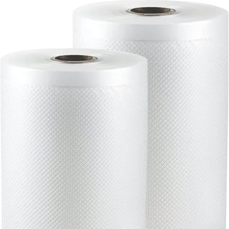 Lot de 2 rouleaux sous vide pour aliments, dimensions 25 cm x 600 cm, rouleau gaufré, sachets sous vide, mesure adaptable, diverses quantités (1/5)