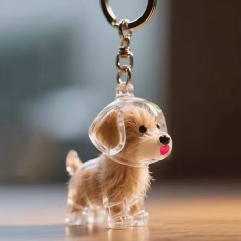 Boîte de rangement transparente pour chiots avec boîte à poussière décorative suspendue en peluche, cadeau commémoratif (1/4)