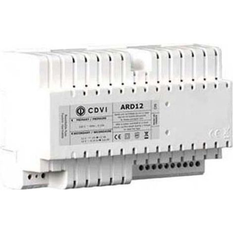 Alimentation transformateur 12V DC ARD12 – Bloc d'alimentation régulé avec protection fusibles – Sortie AC supplémentaire – Montage sur rail DIN – Cdvi (1/3)