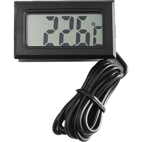 Thermomètre à Eau Mini Thermomètre Numérique LCD Avec Sonde Et Capteur De Température Pratique For L'intérieur(Black 2m line) (1/4)