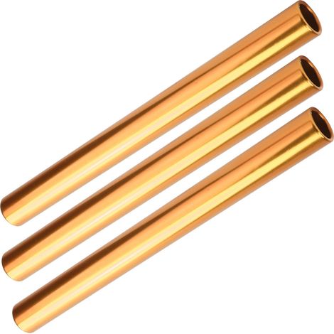 3 Bâtons de Relais en Aluminium pour Course, Matériel d'Athlétisme et Compétitions Sportives Orange