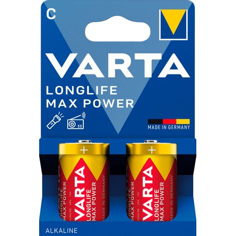 Pila alkalina longlife max power c - lr14 (blister cartón 2 uds) ø26,2 x 50 mm