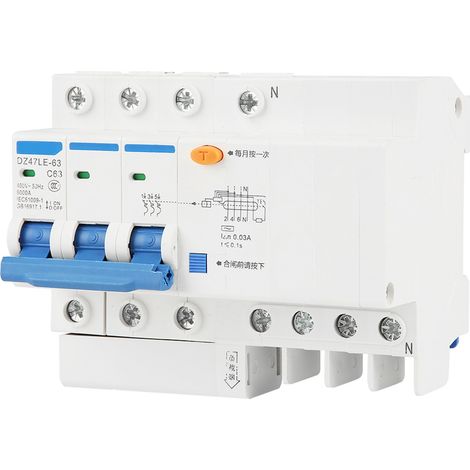 Interrupteur différentiel DZ47LE-63 3P N C63, 230 V, 63 A, 30 mA (1/5)