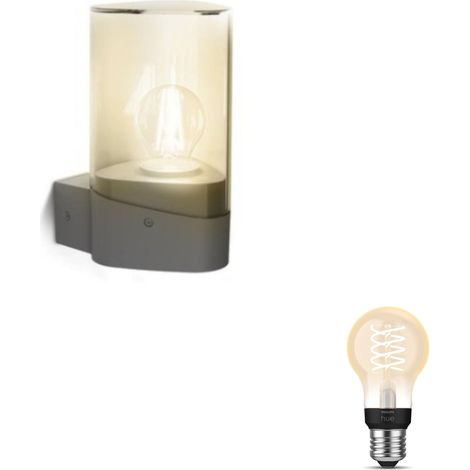 Philips Hue Nayl Aplique de Pared Exterior Up E27 (Antracita) Luz blanca cálida - Hue White Filament (1/5)