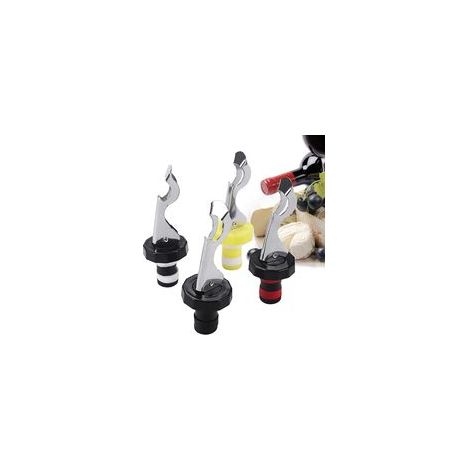 Bouchons de vin + tire-bouchon – Coffret de 4 pièces – Bouchons de bouteille – Multicolore – (1/5)