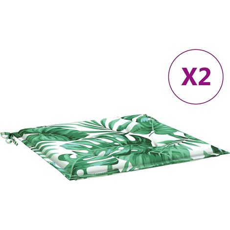 Maison Exclusive - Cuscini per Sedia 2 pz Motivo a Foglie 50x50x3 cm in Tessuto (1/5)
