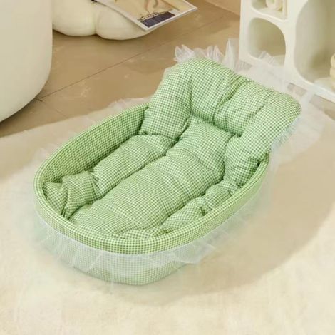 Nid douillet pour chat, niche moelleuse pour animaux, nid confortable pour chats et petits chiens d'intérieur, abri lavable pour animaux en toutes saisons, bleu (1/3)