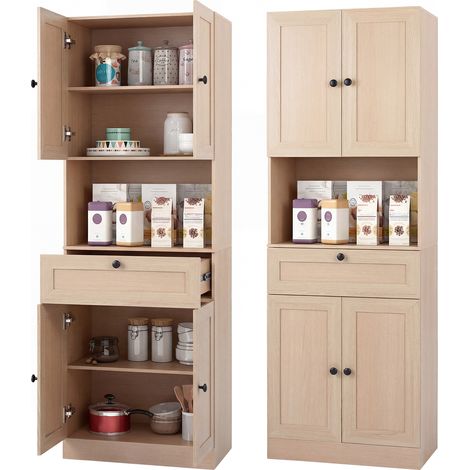COSTWAY 171.5 CM Tall Bathroom Cabinet Freestanding Storage Cabinet