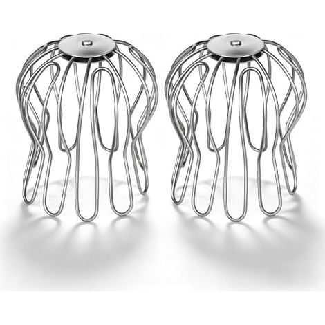 Lot de 2 protections de gouttières - Protection contre les feuilles - Galvanisé - 90 mm à 100 mm - Réglable - Pour tuyaux de toit, drains près du sol et comme complément à la gouttière (1/5)