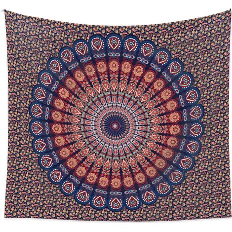 Wandteppich mit den Maßen 130 cm x 150 cm, im Bohème-Stil, mit floralem Mandala-Muster, zum Aufhängen, zur Dekoration Ihres Schlaf- oder Wohnzimmers. (1/5)