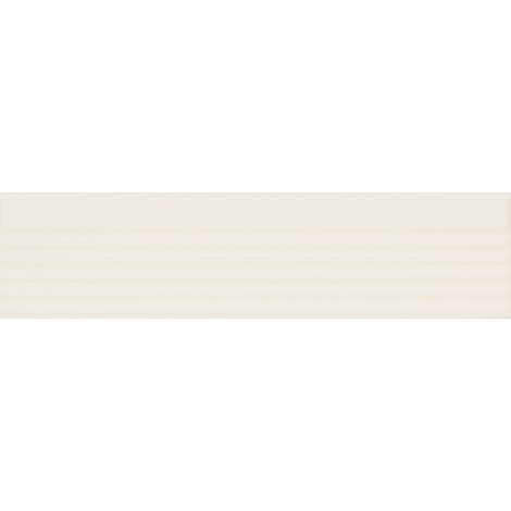 Carrelage sol / mur brique à relief uni blanc crème 5,6x23,2 cm MODULO INCISO GESSO (1/2)