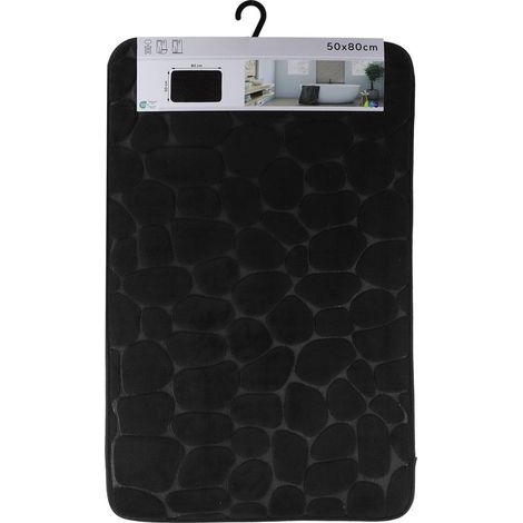Formgedächtnismatte aus mikrofaser kieselstein 50x80cm - schwarz - Tendance