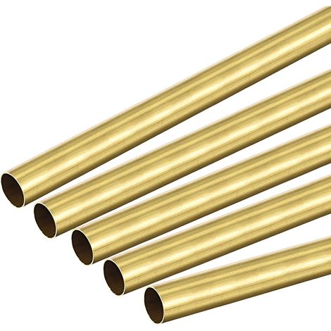 Pack of 5 Round Brass Tube 7 mm External Diameter 0.3 mm 300 mm (1/5)
