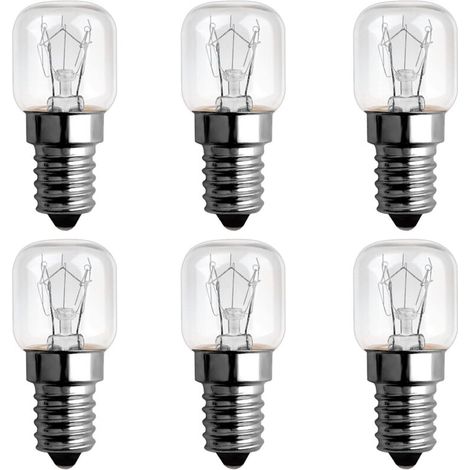 Lámpara de horno regulable E14 de 15 W y 300 grados, CA 220-240 V, bombilla incandescente E14 T22, 85 lm, blanco cálido, 2300 K, E14, con casquillo de rosca pequeño para horno microondas, lámpara de s (1/4)