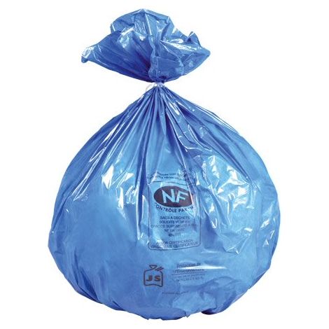Sac poubelle 50 litres bleu NF - paquet de 50 - Maxiburo