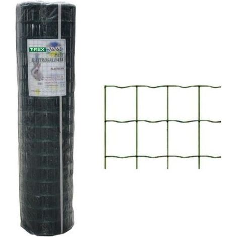 T-rex 05884 Rotolo Rete Rex Zincata Plasticata Maglia 76x63 mm Filo 2,20 mm Altezza 180 cm Lunghezza 10 m (1/3)