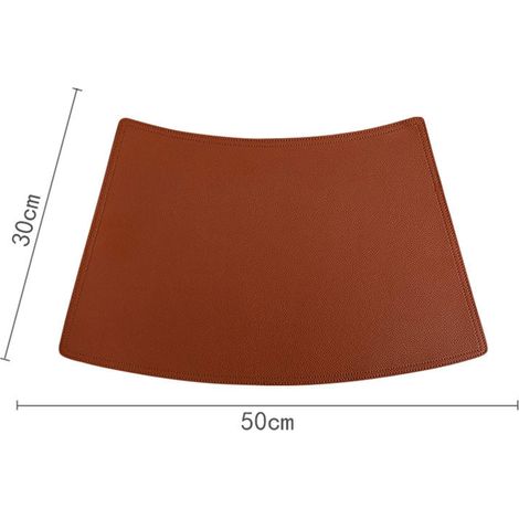 Lot de 4 sets de table en cuir synthétique - 50 × 30 cm - Anti-taches - Antidérapants - Imperméables - Lavables - Couleur kaki (1/3)