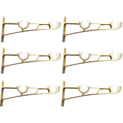 6pièces Tringle À Rideau En Métal Robuste, Support De Tringle À Rideaux, Double Tringle À Rideau Pole Holder, Support Rideau, Support De Tringle À Rideau En Aluminium, Support De Tringle À Rideau Or