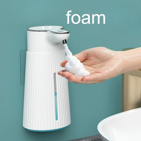 Distributeur de savon automatique (mousseux) 400 ml, rechargeable par USB, avec capteur infrarouge intelligent (1/5)