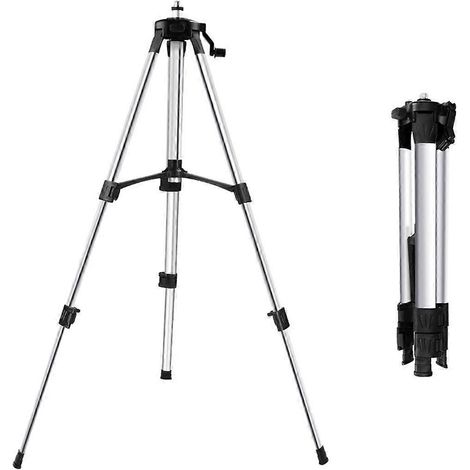 Trépied métallique 1,2/1,5 m avec niveau laser Nivel, trépied laser à 3 nœuds réglables, support d'interface 5/8" avec adaptateur (1/2)