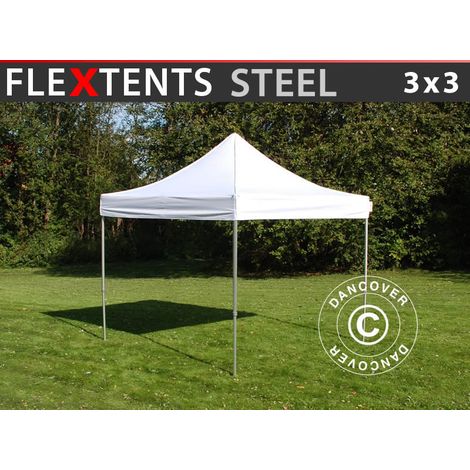 Pop up gazebo FleXtents Steel 3x3 m White