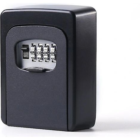 Secure Key Box With Code, Wall-mounted Key Box With 4-digit Code, Outdoor Waterproof And Rustproof Key Box, Resettable Code (black)