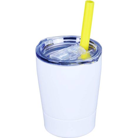 Gobelet enfant en acier inoxydable, petit gobelet adorable avec couvercle et paille en silicone (1/5)