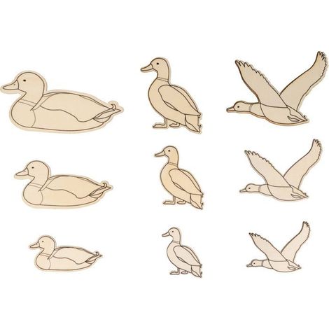 15 Mini décorations canards en bois (1/2)