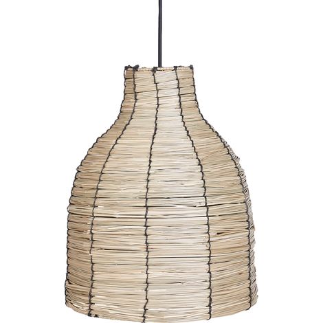Lámpara colgante pantalla de hierba marina base de hierro estilo boho natural Kelakas