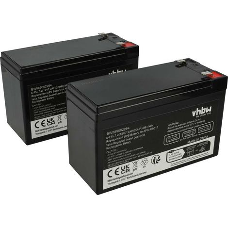 vhbw 2x Batterie für USV & Gerätetypen (7200mAh, 12V, AGM) (1/5)