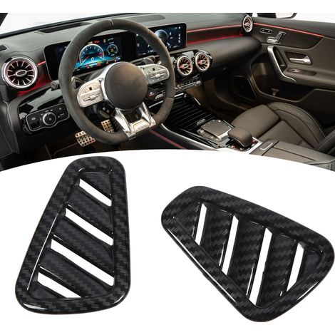 Cache-aérateurs de tableau de bord texturés en fibre de carbone (une paire, gauche et droite) pour Mercedes-Benz Classe A/CLA W177/C118 2018-2023 (ZST-122) (1/5)