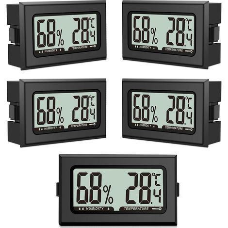 5PCS Digital Thermometer and Hygrometer, Precision Sensor, Indoor/Home (1/5)