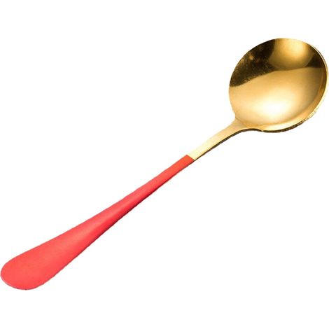 Cuillère À Café - En Acier Inoxydable - Finition Or Titane - Pour Café Thé Dessert Fruits - 1 Pièce (1/5)