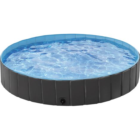 Homevive Piscina para Perros y Gatos PVC Plegable Bañera para Mascota Animales Grandes en Interiores y Exteriores XXXL:180 x 30cm/Azul