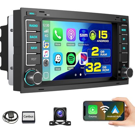 Autoradio pour VW T5 Multivan Transporter Android 15, CarPlay, GPS, commandes au volant, FM et Wi-Fi - 2+32G CAM (1/5)