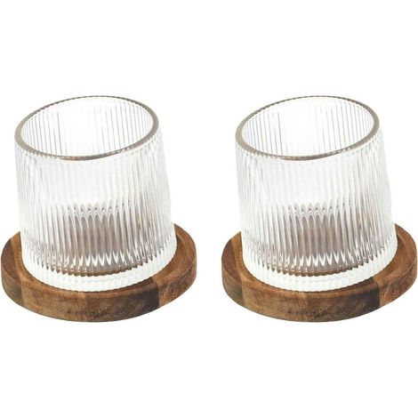 Juego de 2 vasos de whisky DUO de acacia (1/5)