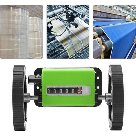 Compteur de Mètres,Longueur Mécanique Compteur de Compteurs Roue à Rouleaux Vert pour Mesurer Le Cuir Artificiel d'impression Textile (1/5)